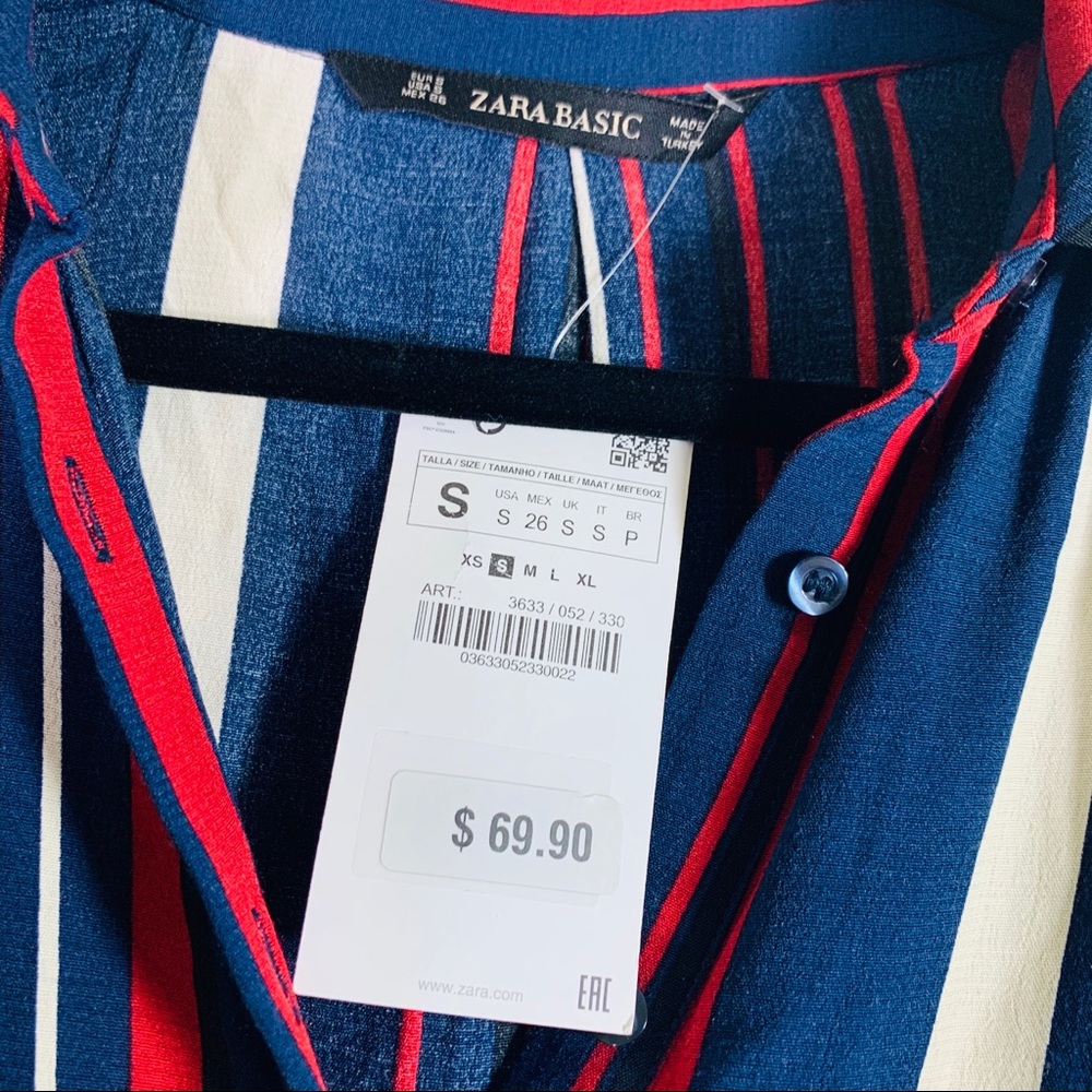 Zara Stripe Shirt Dress New - Picture 5 of 6